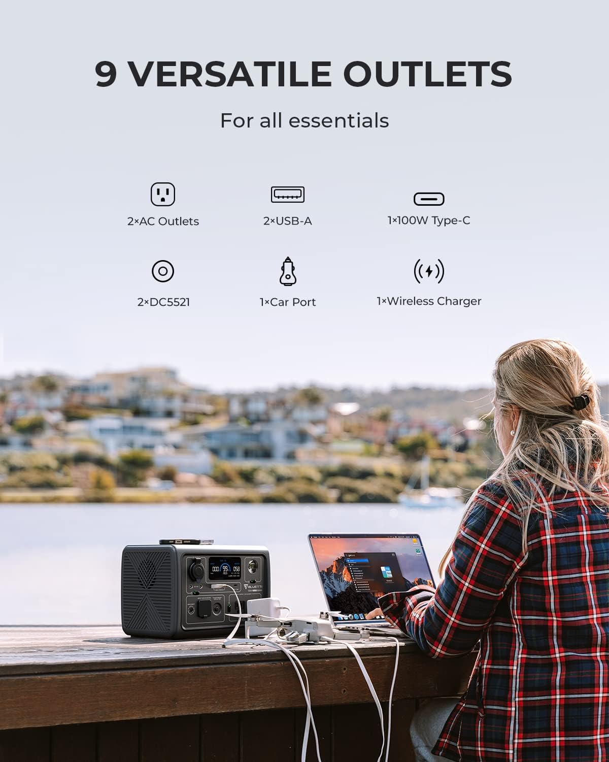 Bluetti EB3A Portable Power Station 600W 268Wh